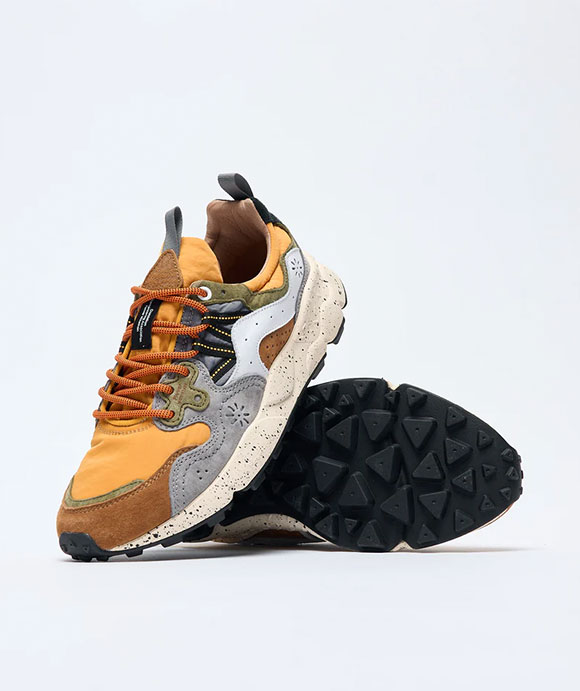 Sneakers pair of yellow and gray sneakers premiata