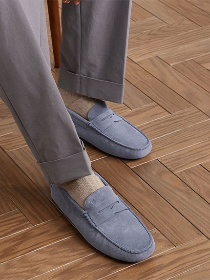 Tod's Pairs of blue moccasins from the tod's brand with a herringbone parquet sole